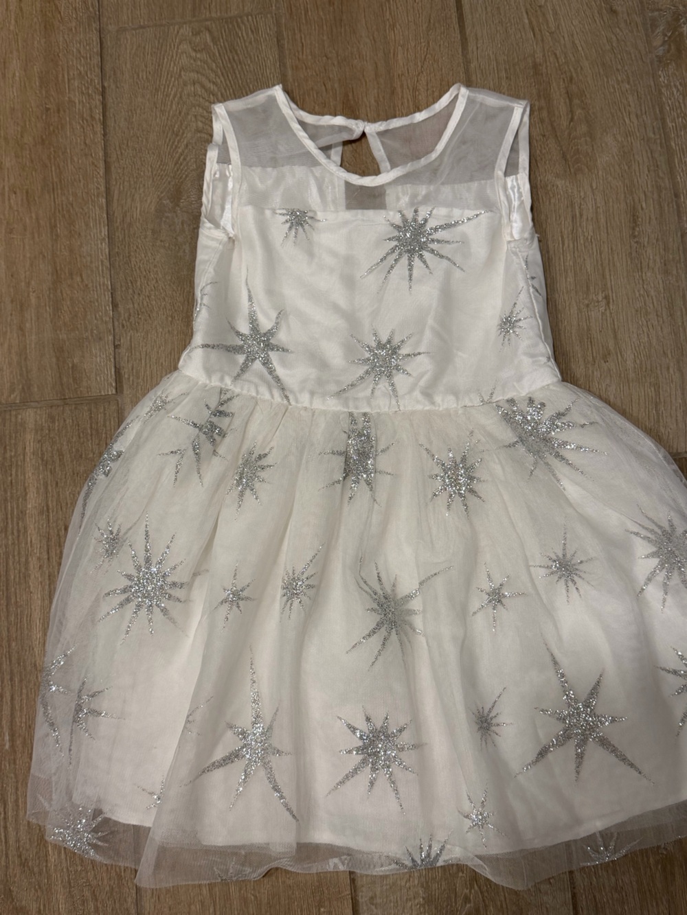 The Children's Place White Satin and Tulle Dress (white)
